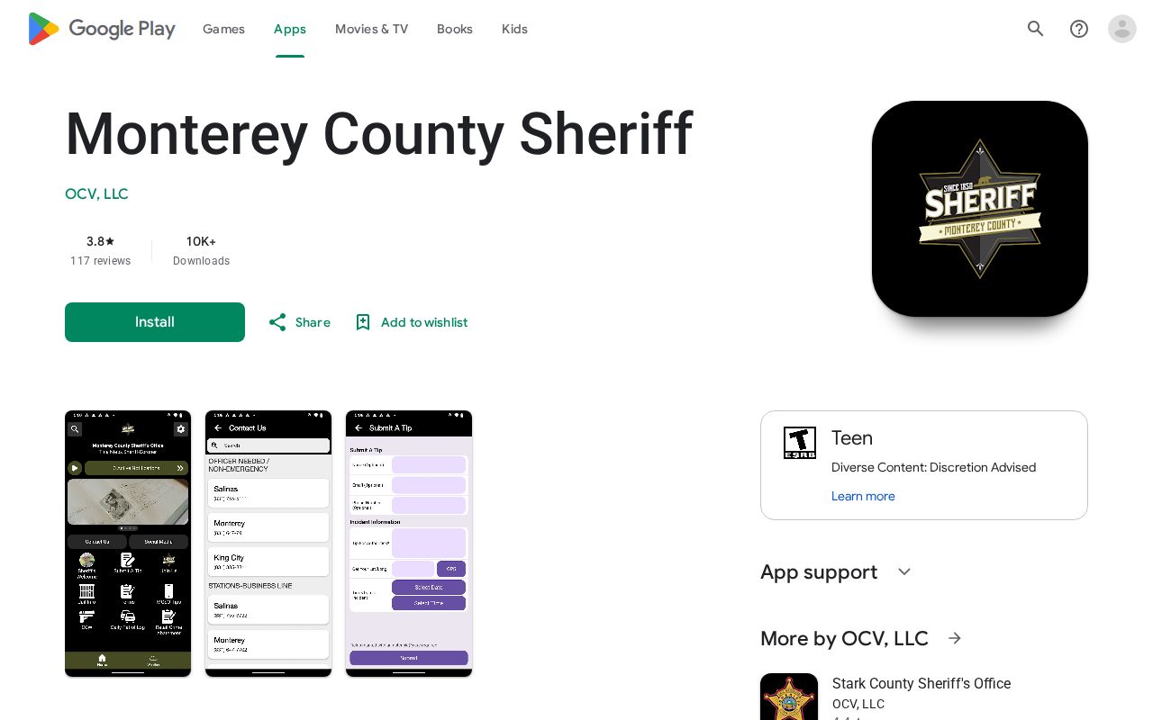 Monterey County Sheriff app booking photo channel for released inmate mugshots